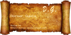Dorner Gyula névjegykártya