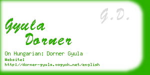 gyula dorner business card